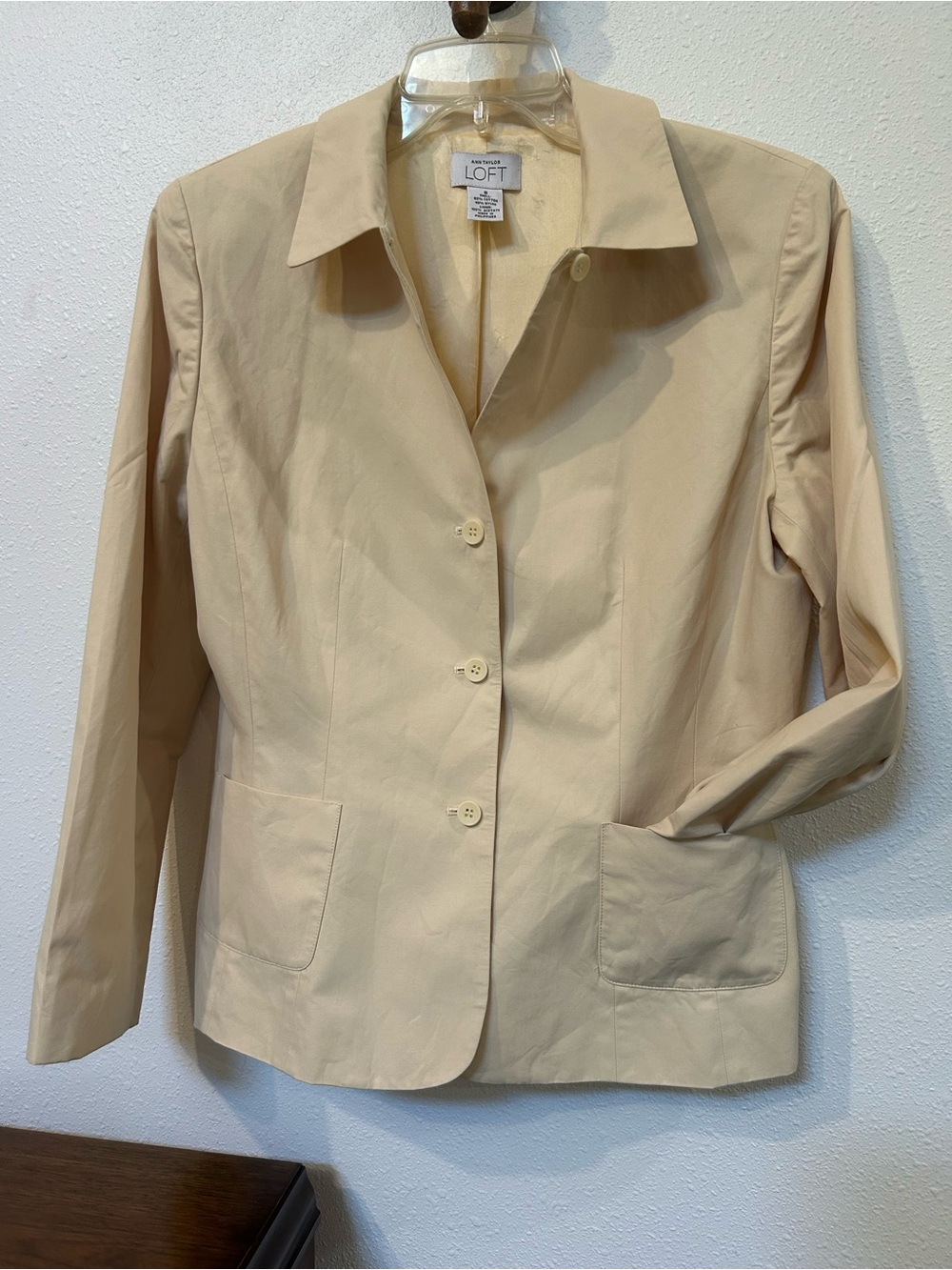 LOFT Butter Yellow Tailored Button-Front Blazer Jacket